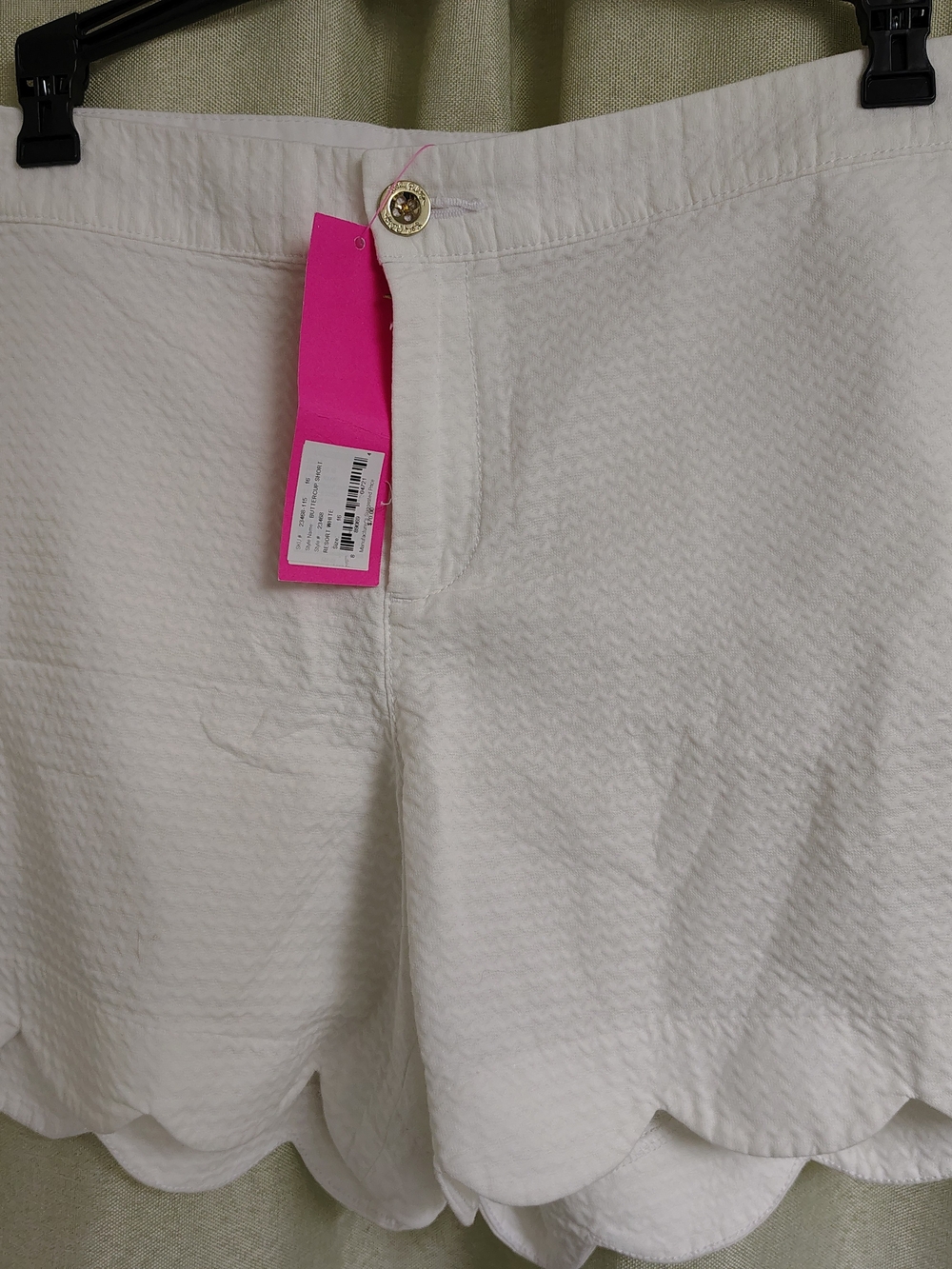 Lilly Pulitzer White Scallop-Hem Buttercup Shorts